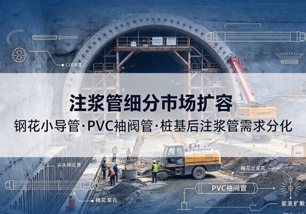 钢城注浆管细分市场扩容，隧道钢花小导管、PVC 袖阀管、桩基后注浆管需求分化